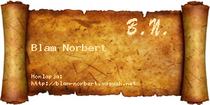 Blam Norbert névjegykártya